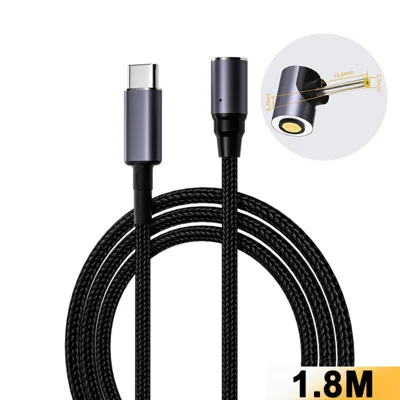 K0168 1.8m Type-C to DC Magnetic Charging Cable PD 100W Fast Charge Nylon Braided for Laptop - 2.5x0.7mm