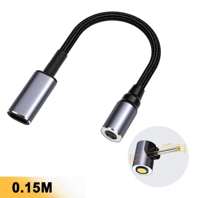 K0166 0.15m Type-C to DC Magnetic Cable PD 100W Fast Charging Power Cord for Laptop - 2.5x0.7mm