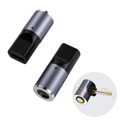 K0165 Type-C Male to DC Magnetic Adapter 100W PD Fast Charging Aluminum Alloy Power Adapter for Laptop - 2.5x0.7mm