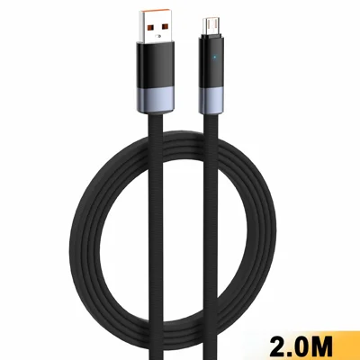 LDNIO LS242-M 2m USB-A to Micro USB Cable 30W Fast Charging Auto Power Off LED Indicator for Android Devices