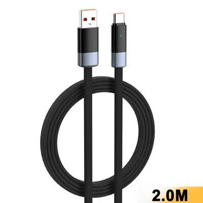 LDNIO LS242-C 2m USB-A to Type-C Cable 50W Fast Charging Auto Power Off LED Indicator for Android Phone Tablet