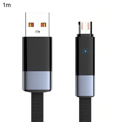 LDNIO LS241-M 1m USB-A to Micro USB Cable 30W Fast Charging Auto Power Off Braided  Cable - Grey