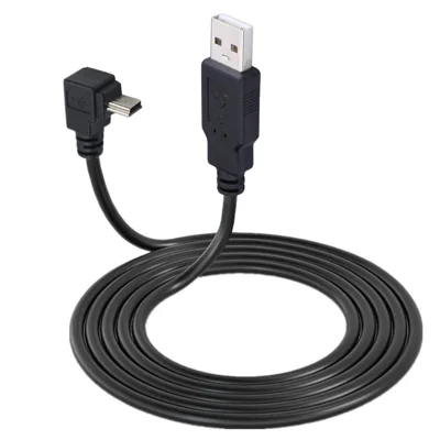 JUNSUNMAY 1.5m USB A 2.0 to Mini B 5 Pin Adapter Cable for Hard Drive / Digital Camera / Phone - Up Elbow