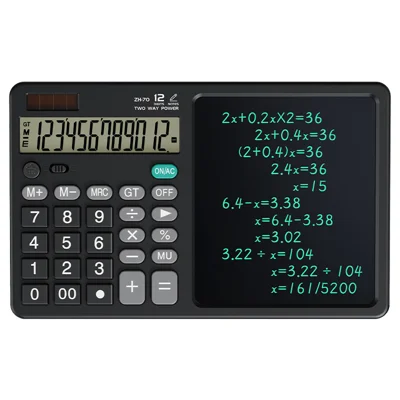 12 Inch LCD Writing Tablet Electronic Notepad with Calculator Digital Memo Board for Home Office School - Black