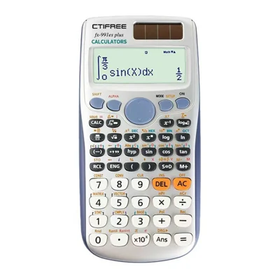Kalkulator naukowy CTIFREE z wyświetlaczem LCD dla studentów, 417 funkcji, macierze, liczby zespolone, rozwiązywanie równań - Srebrny