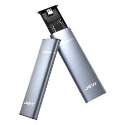 JEYI M12 M.2 NVMe External SSD Enclosure USB3.2 Gen2 Type-C 10Gbps Hard Drive Adapter with AC Power Cable