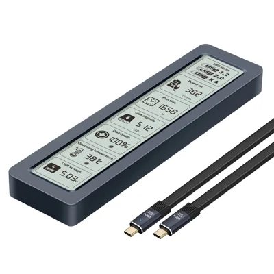 SHUOLE SL-TNP26-P M.2 SSD Hörsling med Smart LCD-display 20 Gbps USB3.2 Gen2x2 NVMe SATA Dubbelprotokoll Yttre Hårddisklåda