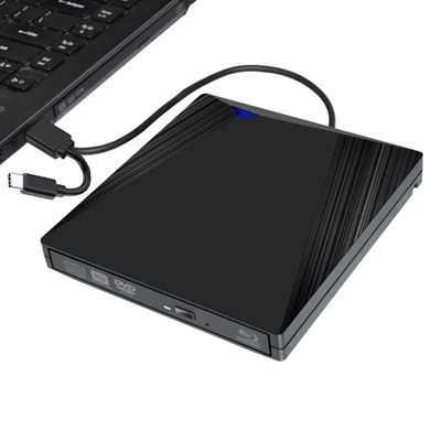 Unidade Blu-ray Externa 21-Y 12,7 mm USB 3.0 / Tipo-C Leitor e Gravador de CD DVD para PC / Portáteis Suporte Windows XP / 7 / 8 / 10 MacOS