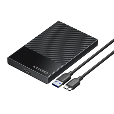 ESSAGER 2.5 Inch SATA 3.0 Hard Drive Enclosure USB 3.0 5Gbps UASP TRIM Hard Disk Case for HDD SSD