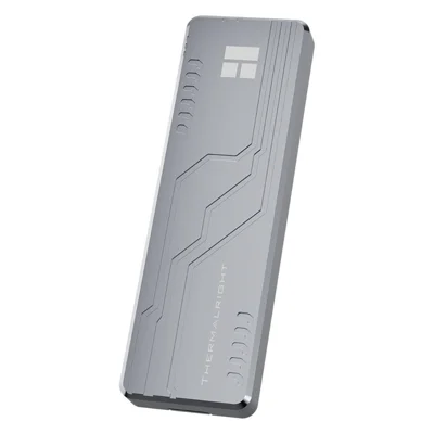 THERMALRIGHT HR-EB109 AC M.2 NVMe SSD Enclosure with USB-A to USB-C Cable USB 3.2 Gen2 10Gbps Type-C Cable Aluminum Alloy CNC External Hard Drive Case - Grey