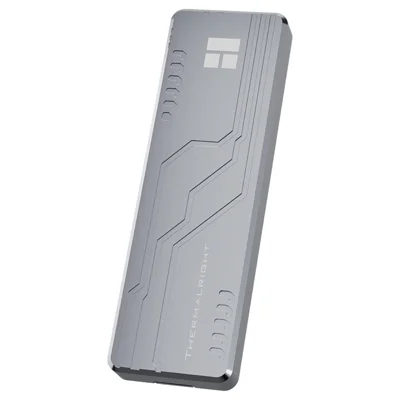 THERMALRIGHT HR-EB109 DUAL C M.2 NVMe SATA SSD Enclosure Type-C Cable USB 3.2 Gen2 10Gbps Aluminum Alloy External Hard Drive Case - Grey