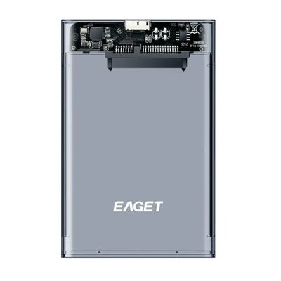 EAGET E15 2.5 Inch SATA SSD & HDD USB 3.0 External Hard Drive Enclosure Transparent PC Hard Drive Case - Transparent