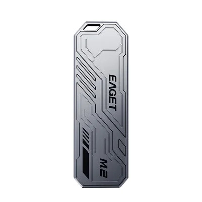 EAGET SE910D M.2 NVMe SATA External Enclosure USB3.2 10Gbps Aluminum Alloy SSD Hard Drive Case for 2230  /  2242  /  2280 - Grey
