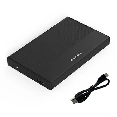 BLUEENDLESS MR23G 2.5 Inch SATA Hard Drive Enclosure USB 3.0 Type-C External HDD SSD Case for Laptop PC TV PS4 Router - Black