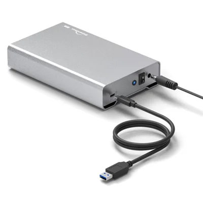 BLUEENDLESS U35Q USB 3.0 Type-C 3,5-Zoll-SATA-Festplattengehäuse 20-TB-Kapazität Aluminium Passive Cooling für Desktop – Silber
