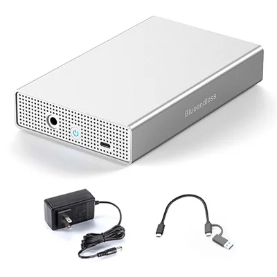 BLUEENDLESS U35KS Aluminum Alloy 3.5 Inch Hard Drive Enclosure SAS / SATA Support USB 5Gbps up to 20TB for Desktop HDD SSD - Silver
