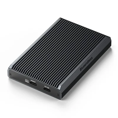 BLUEENDLESS DB280A3 Dobbelt-Bay M.2 NVMe / SATA RAID-indkapsling 20 Gbps Hardware RAID Offline-kopiering til Laptop Telefon Tablet - Sort