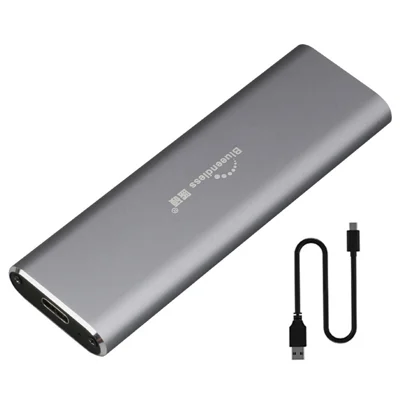 BLUEENDLESS D2802N Boîtier pour SSD M.2 NVMe Contrôleur JMS583 10 Gbps USB 3.1 Gen2 Type-C Boîtier pour disque dur externe - Gris foncé