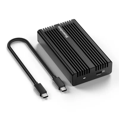BLUEENDLESS DM280U4F Boîtier de Disque Dur USB4 40 Gbps Boîtier Externe pour SSD M.2 NVMe avec Dissipateur en Alliage d'Aluminium - Noir