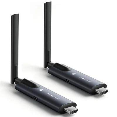 LEMORELE R1000 Wireless HD Adapter Transmitter Receiver Kit, 1TX to 1RX, 1080P HD Wireless Presentation, Screen Sharing for TV, Projector, Conference - Black