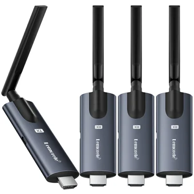 LEMORELE R1030 Wireless HD Adapter Transmitter Receiver Kit, 1TX to 3RX, 1080P HD Wireless Presentation, Screen Sharing for TV, Projector, Conference - Black