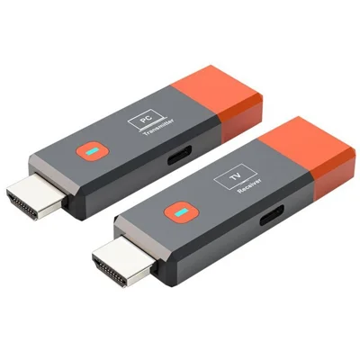 A016 HD-Wireless-Sender-Empfänger Tragbarer HDMI-Verlängerungsadapter für Fernseher, Projektor, Monitor – Grau