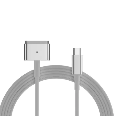 D036 1.8m USB-C Male to Compatible with MagSafe 2 Charging Cable 100W PD Fast Charging Cord for MacBook Air  /  Pro 2012-2016 - White  /  Silver