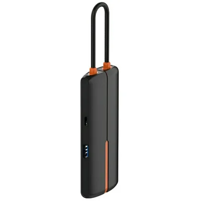 LDNIO DS-26U 6-in-1 USB-C-Hub-Dock 1000 Mbps Ethernet + PD 100 W Schnellladung + 3 5 Gbps USB 3.0 + USB 2.0 Typ-C-Adapter – Schwarz