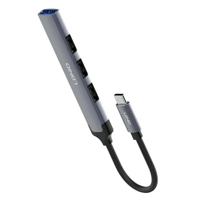 LDNIO DS-34U 4 in 1 USB-C Hub Type-C to USB 3.0 + 3 USB 2.0 Adapter for Laptop Desktop - Grey