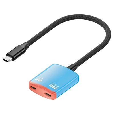 D0249 Type-C Hub 2 i 1-omformer 100W PD hurtigopladning 8K@60Hz HD-display til AR-briller spillekonsol - Rød/Blå