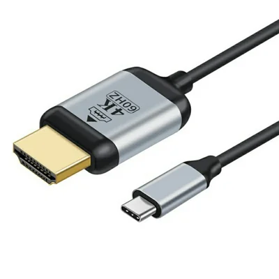 Câble HD023 1,8 m de Type-C vers HD, câble adaptateur vidéo 4K@60Hz pour MacBook iPad Android - Noir