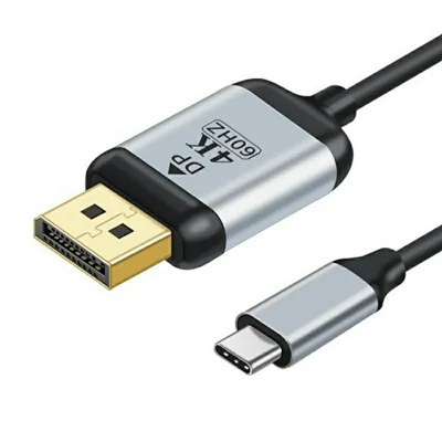 HD022 1.8m Type-C to DP Cable 4K@60Hz DP1.4 Standard Video Adapter Cord for MacBook iPad Android - Black