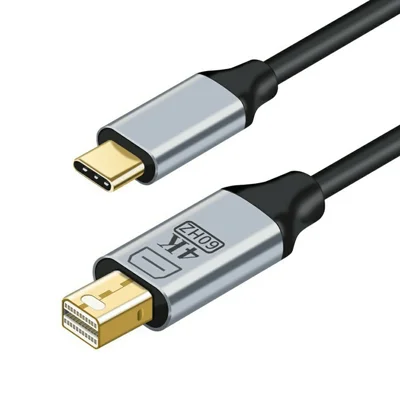 MD021 1.8m Type-C to Mini DP Cable 4K@60Hz DP1.4 Standard Video Adapter Cord for MacBook iPad Android - Black