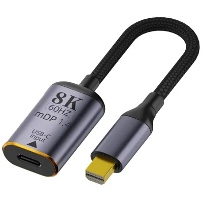 MD019 USB-C Female to Mini DP Male Adapter 8K / 60Hz Video Converter Cable for MacBook Laptop Monitor