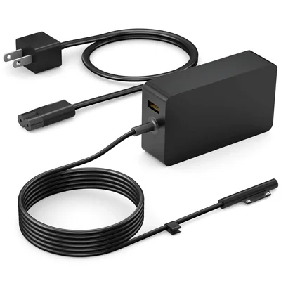 44 Вт Зарядное устройство для ноутбука Microsoft Surface Pro 3 / 4 / 5 / 6 / 7 15 В / 2,58 А, блок питания с USB-портом 5 В / 1 А — вилка США