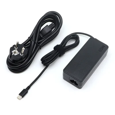 65W Power Adapter 20V/3.25A Type-C Interface PC+ABS with 2.1m Cable Charger for Lenovo Laptops - EU Plug
