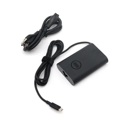 Chargeur d'ordinateur portable 20V/3,25A 65 W avec interface Type-C, charge rapide PD2.0, adaptateur secteur large tension 100-240 V en ABS pour ordinateurs portables Dell - Fiche US