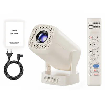 V5 Tragbarer Smart Projektor 8K Video Decodierung Android 14 Dual-Band-WiFi6 Bluetooth 5.2 KTV Karaoke Heimkino – EU-Stecker