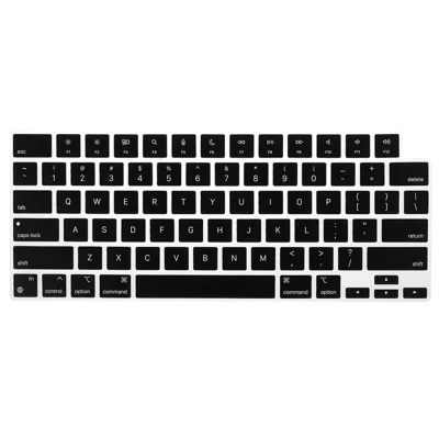Housse de clavier en soie noire avec motif d'impression pour MacBook Pro 14.2'' (A2442) / Pro 16.2'' (A2485) version EU