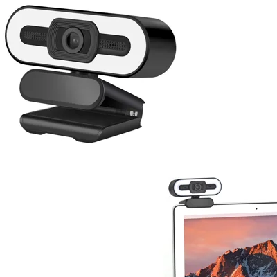 Cámara de ordenador A55 1080P para el hogar y la oficina con micrófono incorporado para enseñanza en vivo, webcam USB con luz de relleno LED