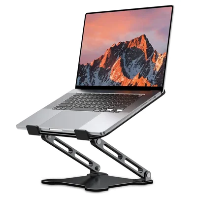 NH-02B Foldbar laptopstøtte til 10 - 15,6 tommer bærbare, justérbar højde, ergonomisk afkølingssupport