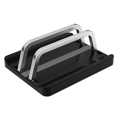 L500 Single Slot Vertical Laptop Stand ABS + Aluminum Alloy Adjustable Desktop Notebook Storage Holder Support - Black