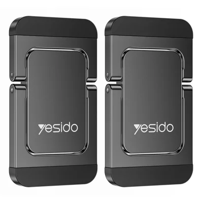 YESIDO LP11 2Pcs Laptop Riser Stand Zinc Alloy Adjustable Height Cooling Stand for Notebook Triangular Support - Black