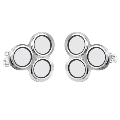 2Pcs For Meta Quest 3S Front Lens Alloy + Tempered Glass Anti-Explosion Protective Film - Silver
