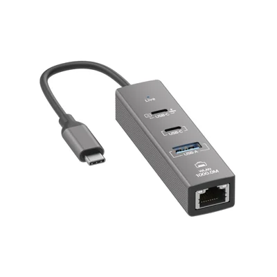 4 in 1 Gigabit Ethernet Adapter 1000 Mbps LAN USB 3.0 Data Transfer PD 100W Charging Type C Hub