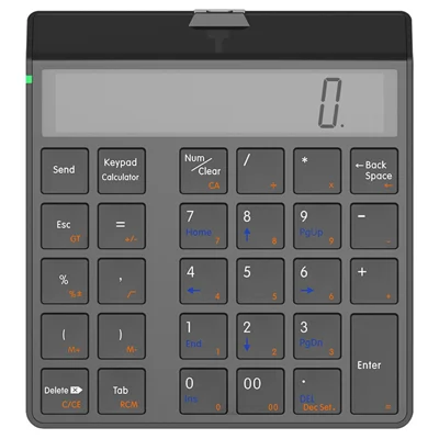 SUNREED KC9001S Tastierino numerico Bluetooth compatibile con display LCD 29 tasti Calcolatrice da tavolo professionale per computer portatile - Nero