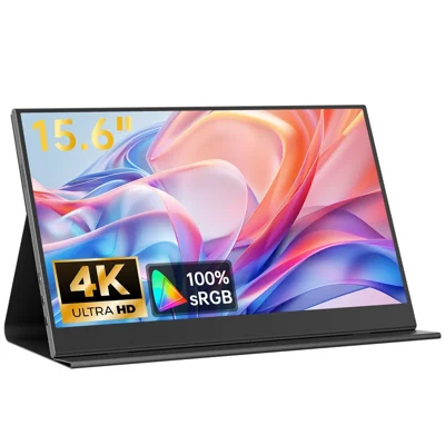M156U01 15,6-Zoll-Portable-Monitor 4K UHD IPS 3840 x 2160 60 Hz mit Ledertasche – Schwarz