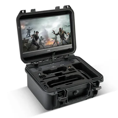 G-STORY 14 polegadas Monitor Portátil para Jogos 4K@60Hz + 1080P@120Hz Tela IPS com Alto-falantes Incorporados e Estojo de Transporte para Jogos - Conforme Ilustrado