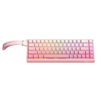 ONIKUMA G69 68 Keys Hot Swappable Keyboard for Mac / Windows / Android Magnetic Axis Gaming Keyboard with RGB Light - Pink