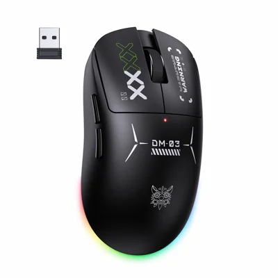 Souris de jeu ONIKUMA DM03 sans fil 2,4 G Bluetooth compatible câblée 3 modes 12000 DPI souris rechargeables pour jeu PC bureau